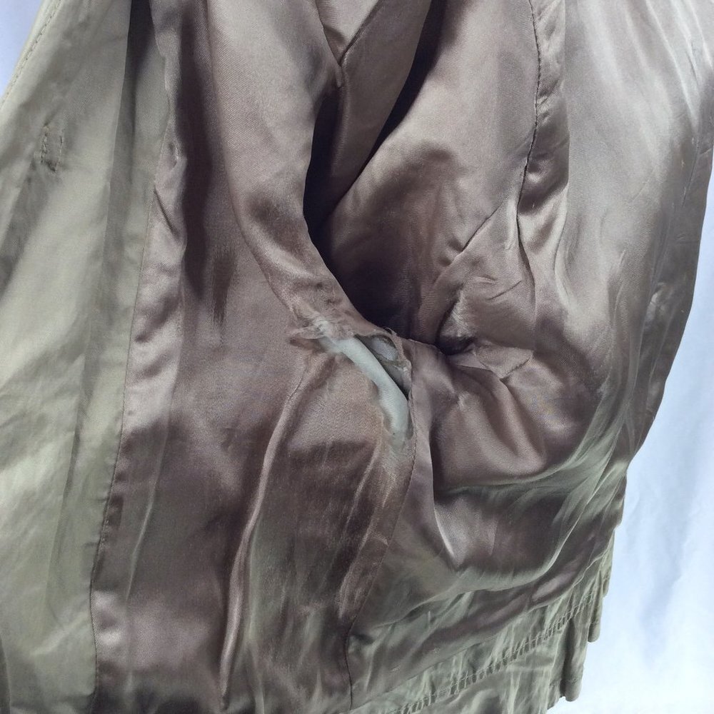 Greenstone Jacket Womens Size 40 UK 6/8 US Gold Beige Ruffle V-Neck DAMAGED - Picture 11 of 13